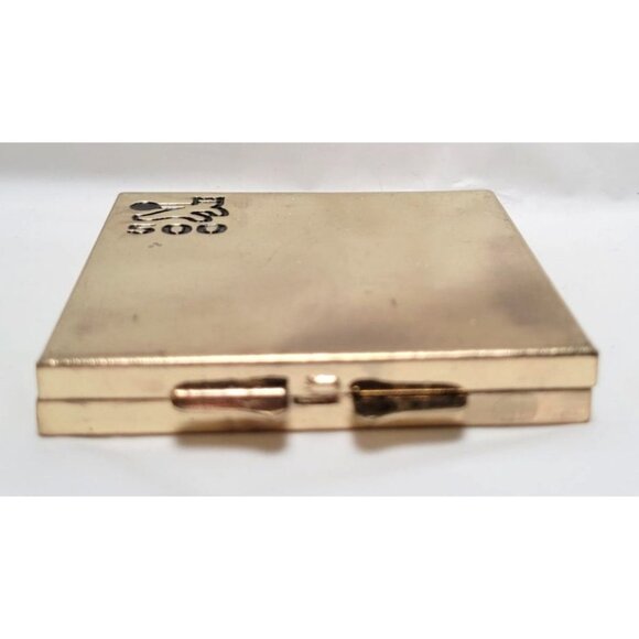 Vintage 1970s Brunswick Bowling 500 Series Gold Tone Metal Compact Mirror-Lot A - Picture 5 of 8